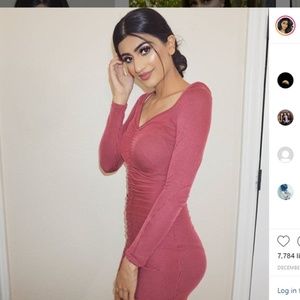 Pink Ruched Fashion Nova Mini Dress size S